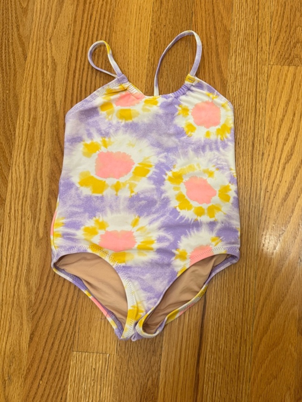 J Crew Crew Cuts Girls' Purple Tie-Dye One-Piece Swimsuit 3T